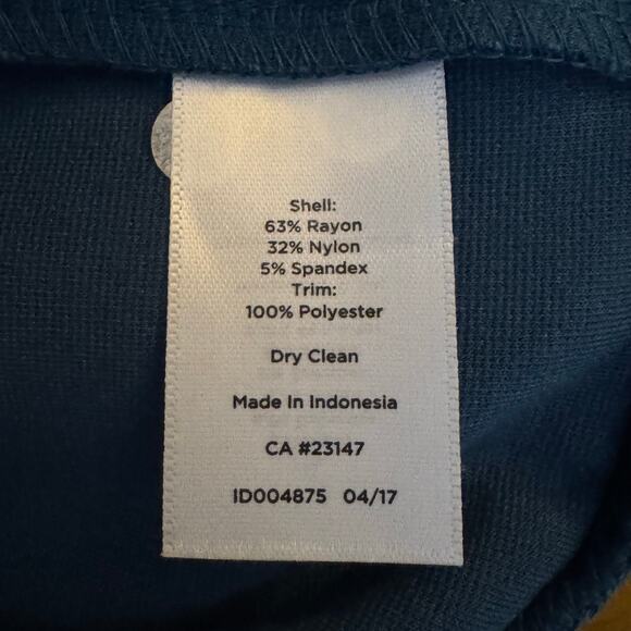 Talbots Size 10 Teal Short Sleeve Shift Dress with Tiered Pleated Hem - Picture 7 of 7